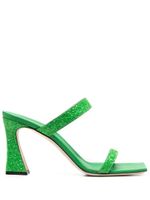 Giuseppe Zanotti mules paillettées à bout carré - Vert