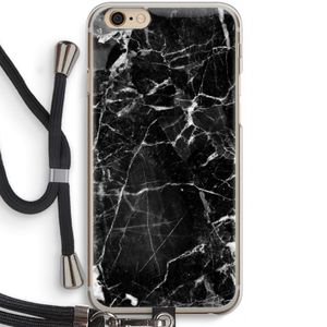 Zwart Marmer 2: iPhone 6 / 6S Transparant Hoesje met koord