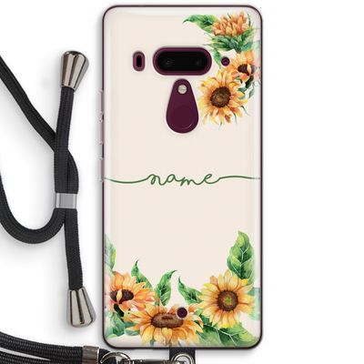 Zonnebloemen: HTC U12+ Transparant Hoesje met koord