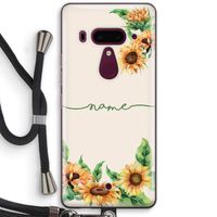 Zonnebloemen: HTC U12+ Transparant Hoesje met koord