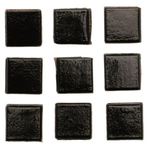 Glorex mozaiek steentjes/tegeltjes - vierkant - 30x stuks - zwart - 2 x 2 cm - hobby/knutselen
