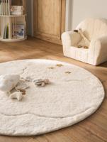 Rond tapijt Wolk beige