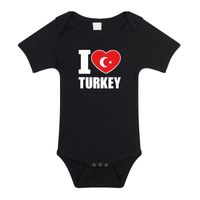 I love Turkey / Turkije landen rompertje zwart jongens en meisjes 92 (18-24 maanden)  -