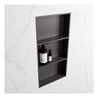 Wandnis Solid Surface Easy | In- en opbouw | 30x60x8 cm | 3 vakken | Dark grey