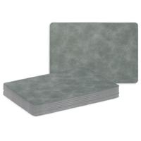 Placemats - 8x - lederlook - grijs - 42 x 30 cm - tafel dekken - onderleggers