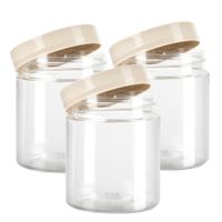 Voorraadpot/bewaarpot - 6x - 600 ml - kunststof - beige - B10 x H12 cm