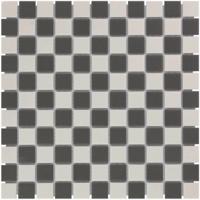 The Mosaic Factory London Mozaiek Tegel Vierkant - Dambord Mix Porselein Ongeglazuurd, R11 300x300 mm