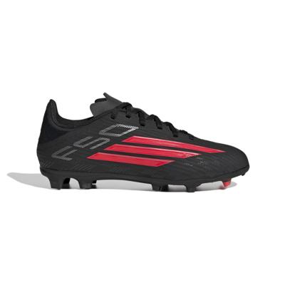 adidas F50 League Gras / Kunstgras Voetbalschoenen (MG) Kids Zwart Rood Donkergrijs