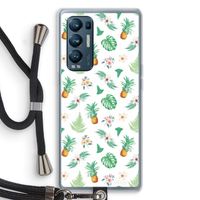 Ananas bladeren: Oppo Find X3 Neo Transparant Hoesje met koord