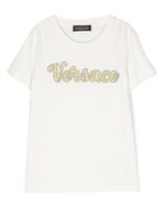 Versace Kids t-shirt à logo orné de cristaux - Blanc - thumbnail