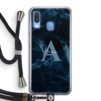 Midnight Marble: Samsung Galaxy A40 Transparant Hoesje met koord