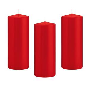 Cilinderkaars/stompkaars - 12x - rood - 8 x 20 cm - 119 branduren