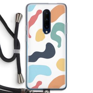 Memphis Shapes Blue: OnePlus 7 Pro Transparant Hoesje met koord