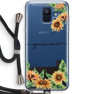 Zonnebloemen: Samsung Galaxy A6 (2018) Transparant Hoesje met koord