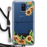 Zonnebloemen: Samsung Galaxy A6 (2018) Transparant Hoesje met koord