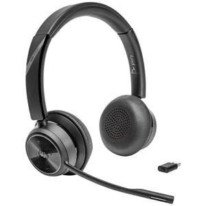 HP Poly Savi 7320 UC DECT On Ear headset Computer DECT Stereo Zwart Ruisonderdrukking (microfoon) Volumeregeling, Microfoon uitschakelbaar (mute)