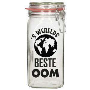 Cadeau voorraadpot - oom - glas - 12 x 7 cm - 1,5 liter - verjaardag - snoeppot