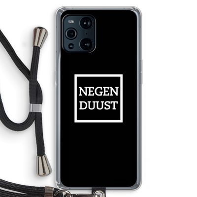Negenduust black: Oppo Find X3 Transparant Hoesje met koord