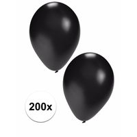Feestartikelen Zwarte ballonnen 200 stuks - thumbnail