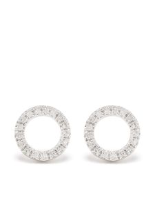 Djula boucles d'oreilles Circle en or blanc 18ct ornées de diamants - Argent