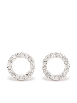 Djula boucles d'oreilles Circle en or blanc 18ct ornées de diamants - Argent