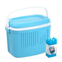 Koelbox met koelelementen - 42 liter - kunststof - blauw - 56 x 37 x 42 cm - Koelboxen - thumbnail