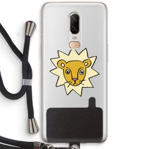 Kleine leeuw: OnePlus 6 Transparant Hoesje met koord