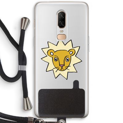 Kleine leeuw: OnePlus 6 Transparant Hoesje met koord