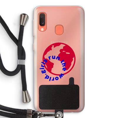 Run The World: Samsung Galaxy A20e Transparant Hoesje met koord