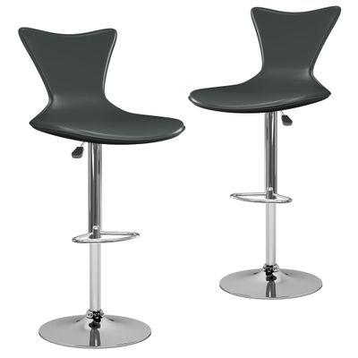 vidaXL Barkrukken 2 st kunstleer grijs