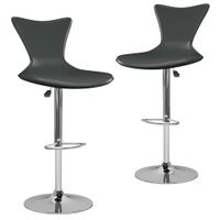 vidaXL Barkrukken 2 st kunstleer grijs - thumbnail