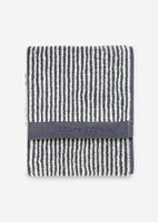 Marc O'Polo Marc O'Polo Timeless Tone Stripe Gastendoek Marine/Silver 30x50 - thumbnail