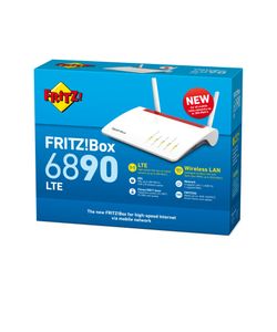 FRITZ! Box 6890 LTE draadloze router Gigabit Ethernet Dual-band (2.4 GHz / 5 GHz) 3G 4G Rood, Wit