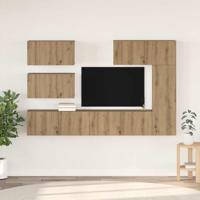 Tv-meubelset 6 pcs artisanaal eikenkleurig 30.5 x 30 x 90 cm