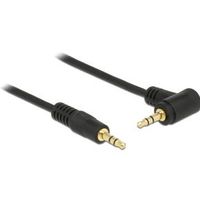 Delock 83754 Stereo Jack Kabel 3,5 mm 3-pin male > male haaks 1 m zwart