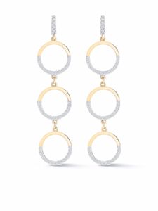 Mateo boucle d'oreille Three Tier Halfmoon en or 14ct ornée de diamants