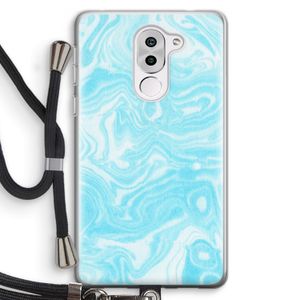 Waterverf blauw: Honor 6X Transparant Hoesje met koord