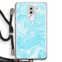 Waterverf blauw: Honor 6X Transparant Hoesje met koord