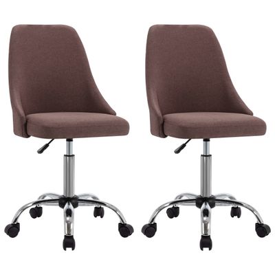 vidaXL Kantoorstoelen met wieltjes 2 st stof taupe