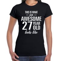 Awesome 27 year / 27 jaar cadeau t-shirt zwart dames