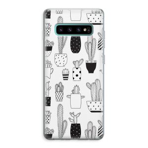 Cactusmotief: Samsung Galaxy S10 Plus Transparant Hoesje