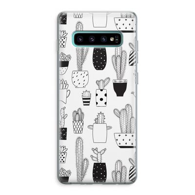 Cactusmotief: Samsung Galaxy S10 Plus Transparant Hoesje