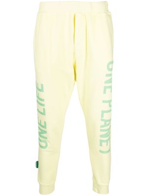 DSQUARED2 pantalon de jogging en coton à logo imprimé - Jaune