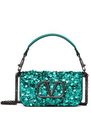 Valentino Garavani petit sac porté épaule brodé Lòco - Vert
