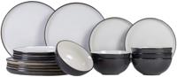 Cosy & Trendy Serviesset Ciel - Wit - 18-delig / 6 personen - 6 dinerborden, 6 ontbijtborden en 6 kommen