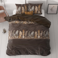 Dekbedovertrek Chocolate Feathers - Eenpersoons (140x200 Cm) - Wit Microvezel - - Sleeptime Classy - Dekbed-Discounter.nl