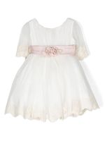 AMAYA robe en tulle à fleurs appliquées - Blanc - thumbnail