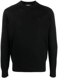 DSQUARED2 sweat en laine vierge à logo brodé - Noir