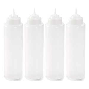 6x stuks Transparante doseerflessen/knijpflessen 1 liter