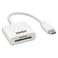 LINDY 43185 Externe geheugenkaartlezer Micro-SD, SD, USB-C USB 3.2 (Gen 1) Wit - thumbnail